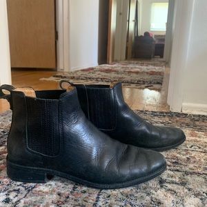 Madewell black leather chelsea boots
